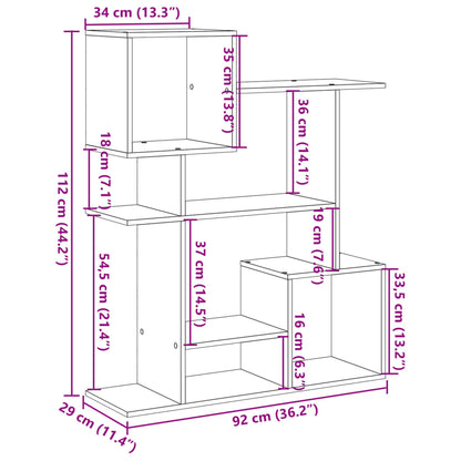 Room Divider Bookcase Sonoma Oak 92x29x112 cm Engineered Wood