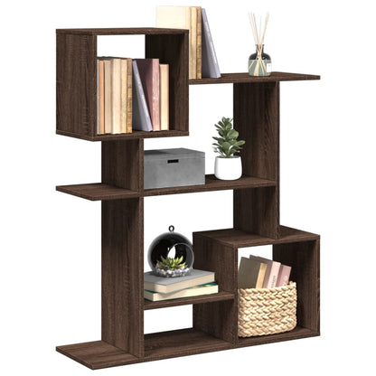 Room Divider Bookcase Brown Oak 92x29x112 cm Engineered Wood