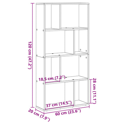 Bookcase White 60x20x120 cm Engineered Wood