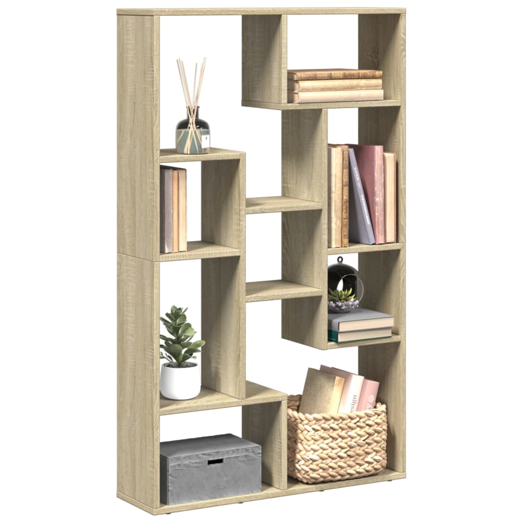 Bookcase Sonoma Oak 72x20x120 cm Engineered Wood