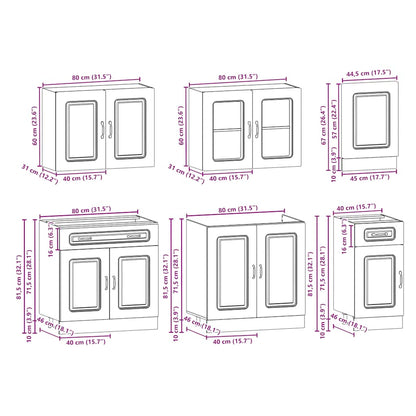 7 Piece Kitchen Cabinet Set Kalmar White Engineered Wood