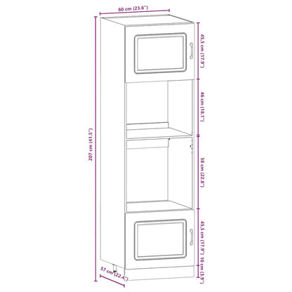 7 Piece Kitchen Cabinet Set Kalmar Black Engineered Wood