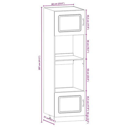 7 Piece Kitchen Cabinet Set Kalmar High Gloss White Engineered Wood