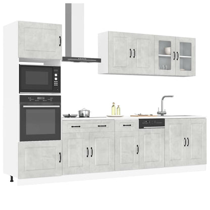 7 Piece Kitchen Cabinet Set Kalmar Concrete Grey Engineered Wood