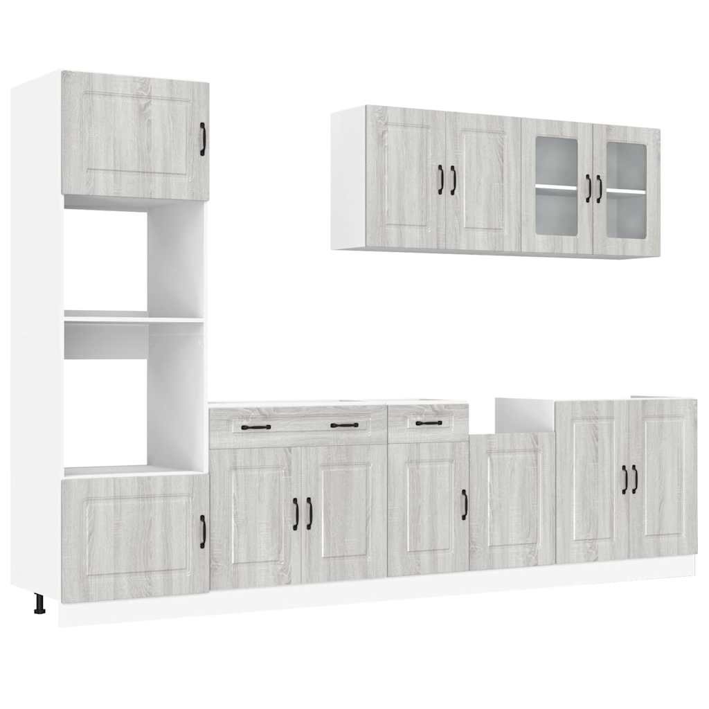 7 Piece Kitchen Cabinet Set Kalmar Grey Sonoma Engineered Wood