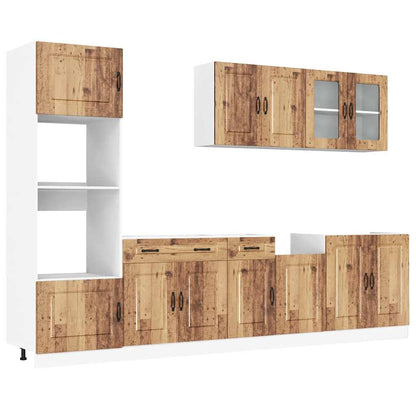 7 Piece Kitchen Cabinet Set Kalmar Old Wood Engineered Wood