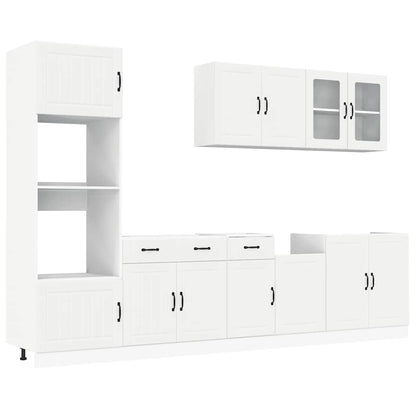 7 Piece Kitchen Cabinet Set Kalmar White Engineered Wood