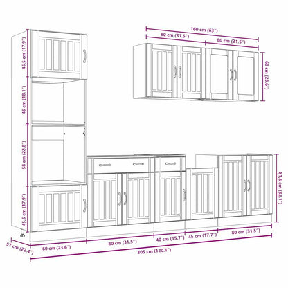 7 Piece Kitchen Cabinet Set Kalmar White Engineered Wood