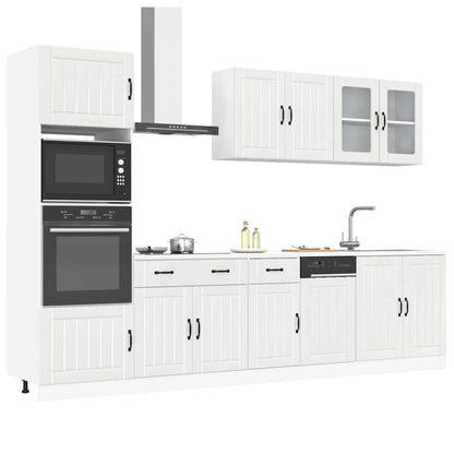 7 Piece Kitchen Cabinet Set Kalmar High Gloss White Engineered Wood