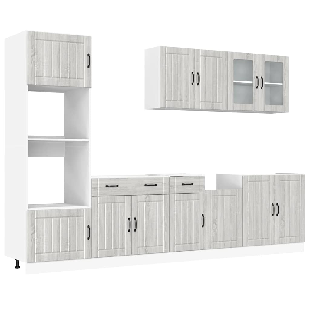 7 Piece Kitchen Cabinet Set Kalmar Grey Sonoma Engineered Wood