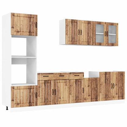 7 Piece Kitchen Cabinet Set Kalmar Old Wood Engineered Wood