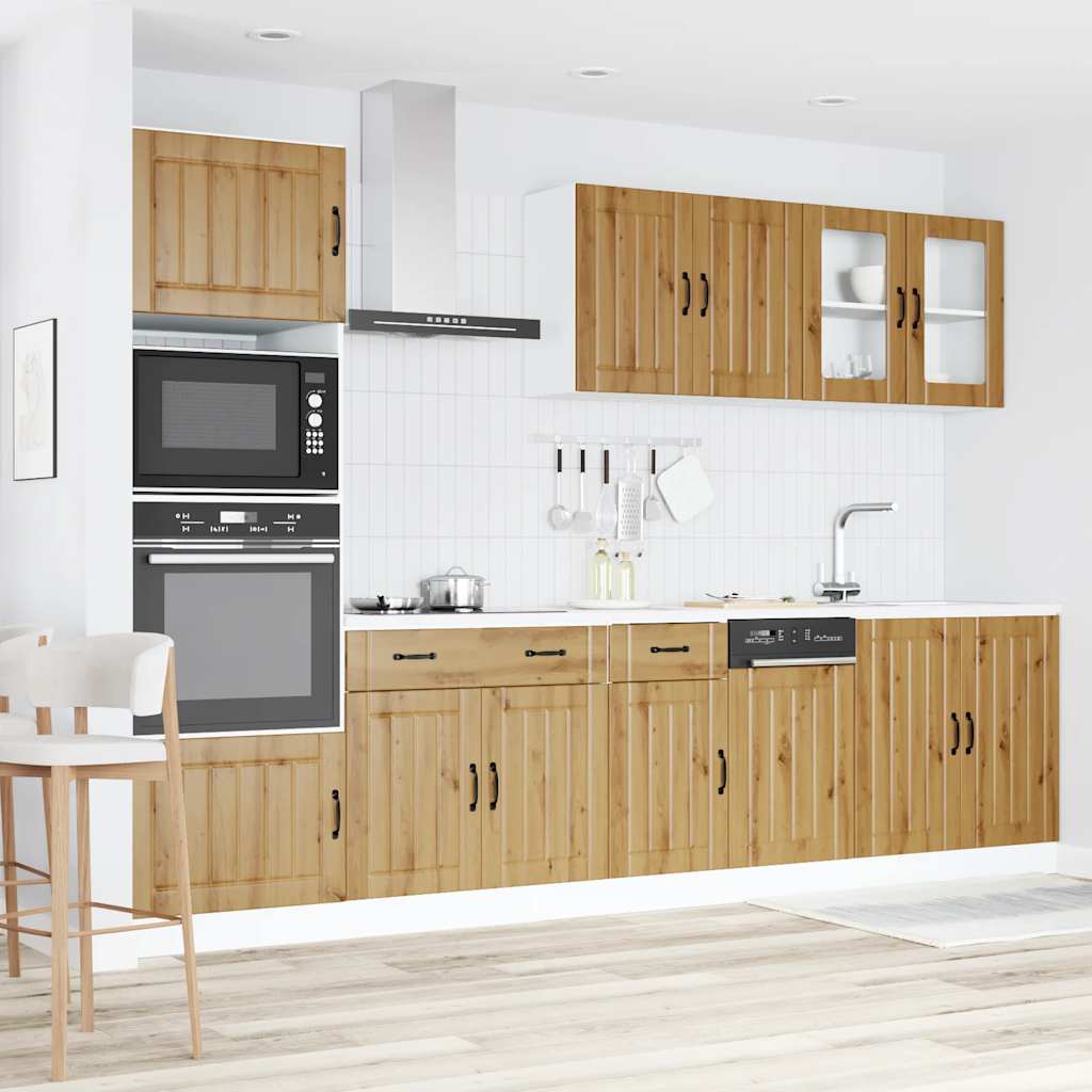 7 Piece Kitchen Cabinet Set Kalmar Artisan Oak Engineered Wood