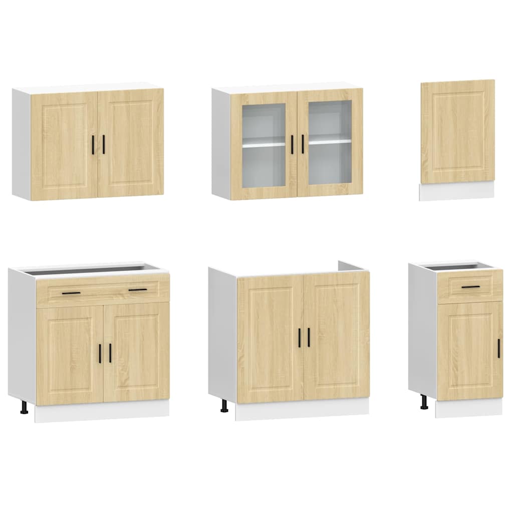 7 Piece Kitchen Cabinet Set Kalmar Sonoma Oak Engineered Wood