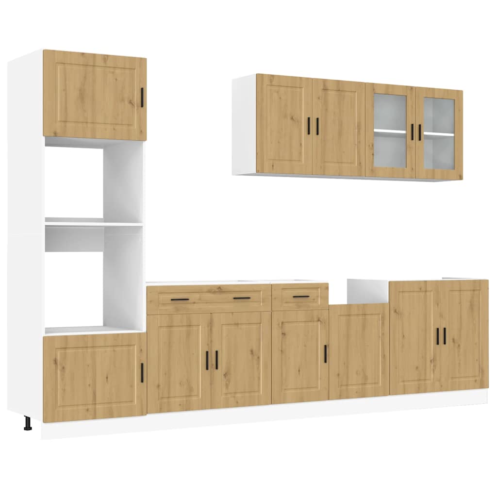 7 Piece Kitchen Cabinet Set Kalmar Artisan Oak Engineered Wood