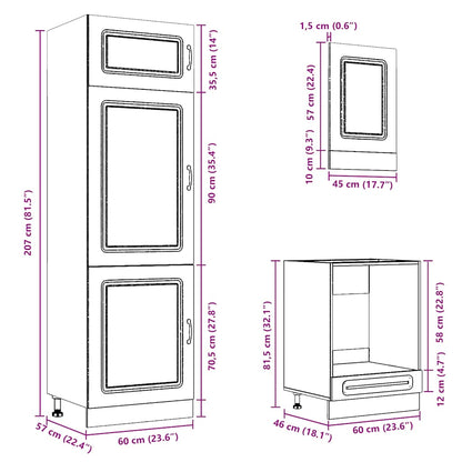 7 Piece Kitchen Cabinet Set Kalmar High Gloss White Engineered Wood