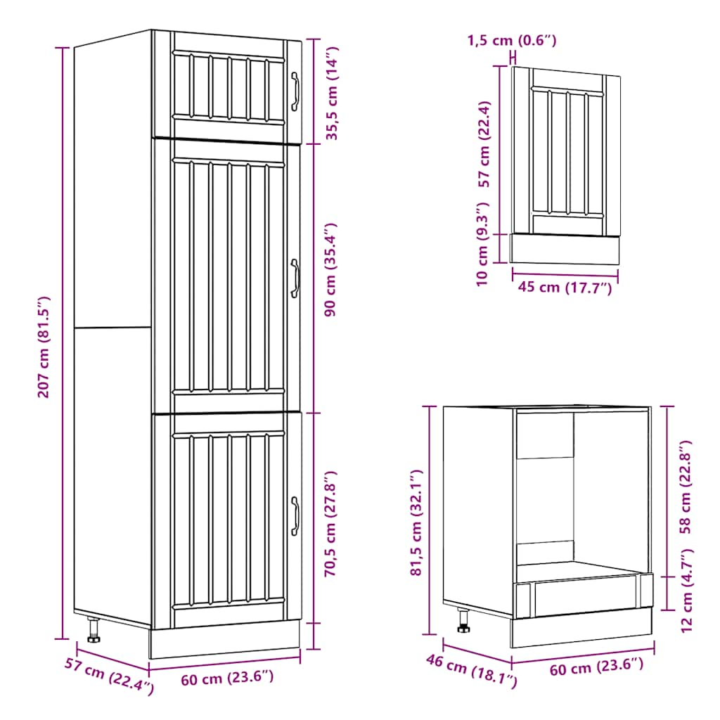 7 Piece Kitchen Cabinet Set Kalmar White Engineered Wood