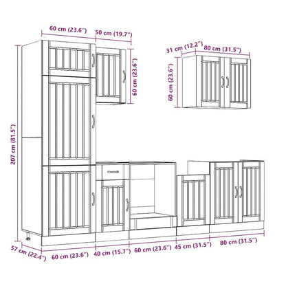 7 Piece Kitchen Cabinet Set Kalmar White Engineered Wood