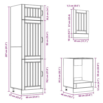 7 Piece Kitchen Cabinet Set Kalmar High Gloss White Engineered Wood