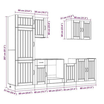 7 Piece Kitchen Cabinet Set Kalmar Grey Sonoma Engineered Wood