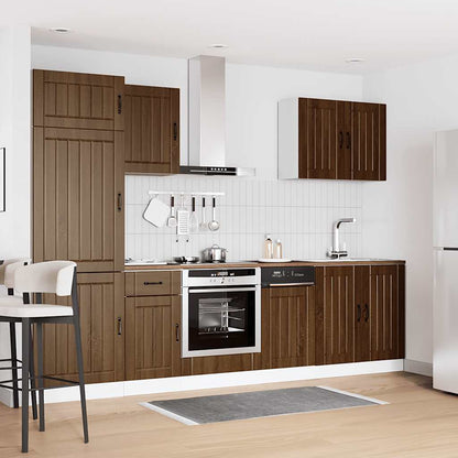 7 Piece Kitchen Cabinet Set Kalmar Brown Oak Engineered Wood