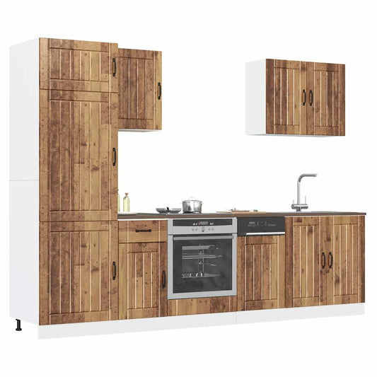 7 Piece Kitchen Cabinet Set Kalmar Old Wood Engineered Wood