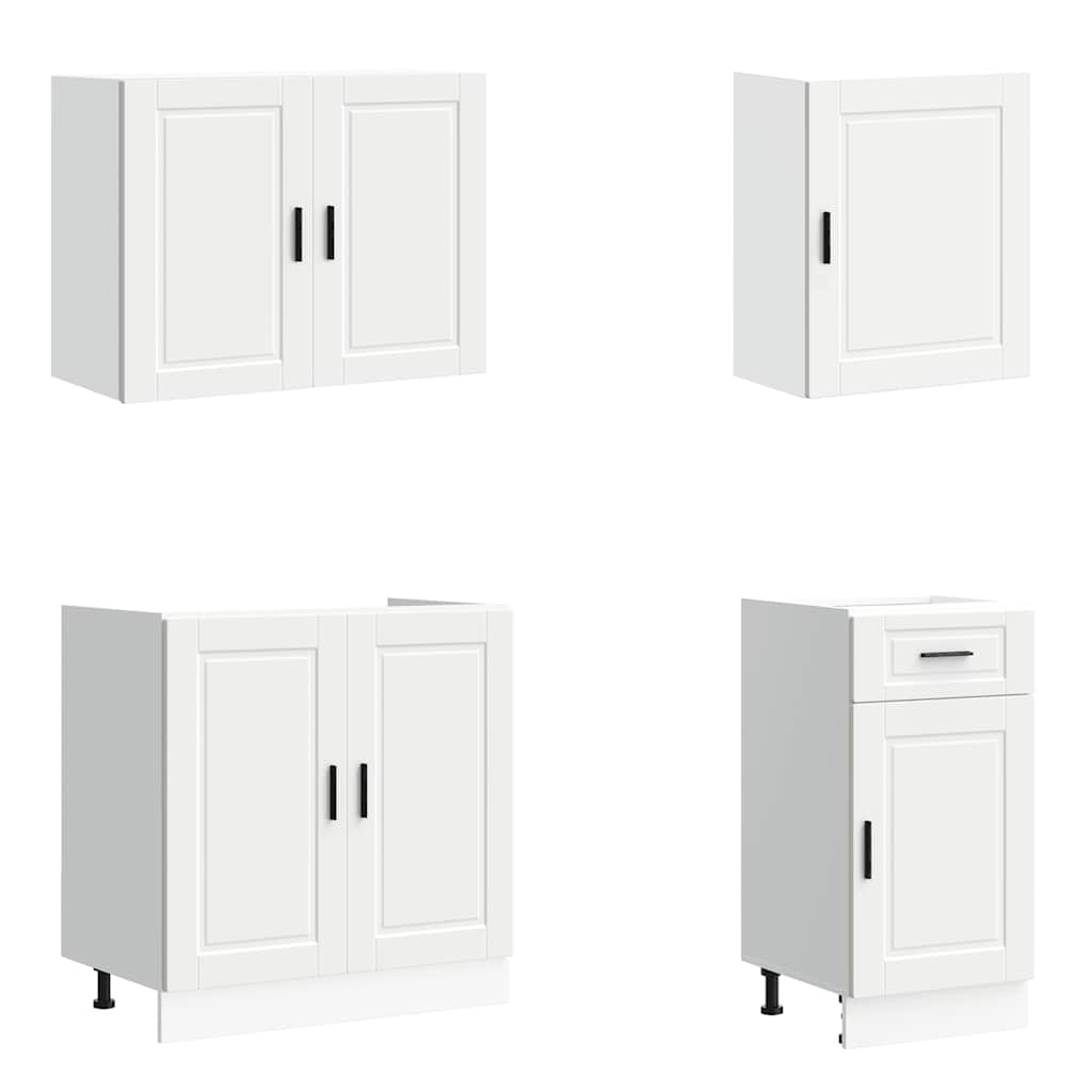 7 Piece Kitchen Cabinet Set Kalmar White Engineered Wood