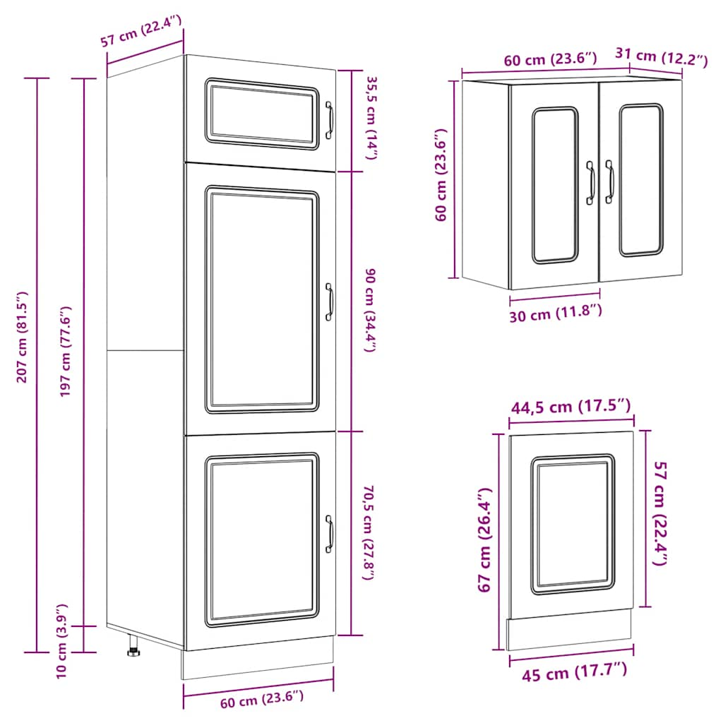 8 Piece Kitchen Cabinet Set Kalmar White Engineered Wood