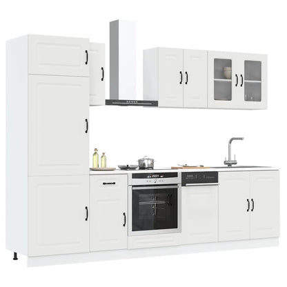 8 Piece Kitchen Cabinet Set Kalmar White Engineered Wood