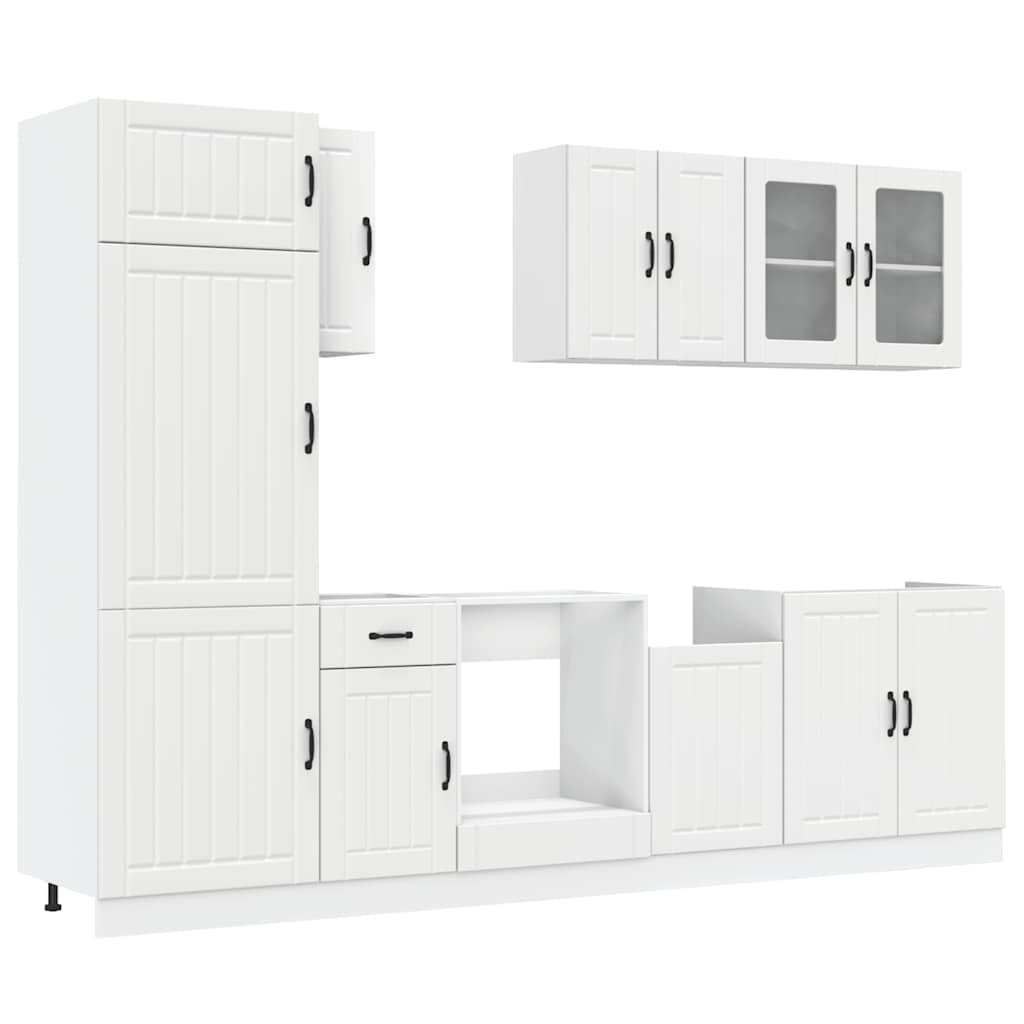 8 Piece Kitchen Cabinet Set Kalmar White Engineered Wood