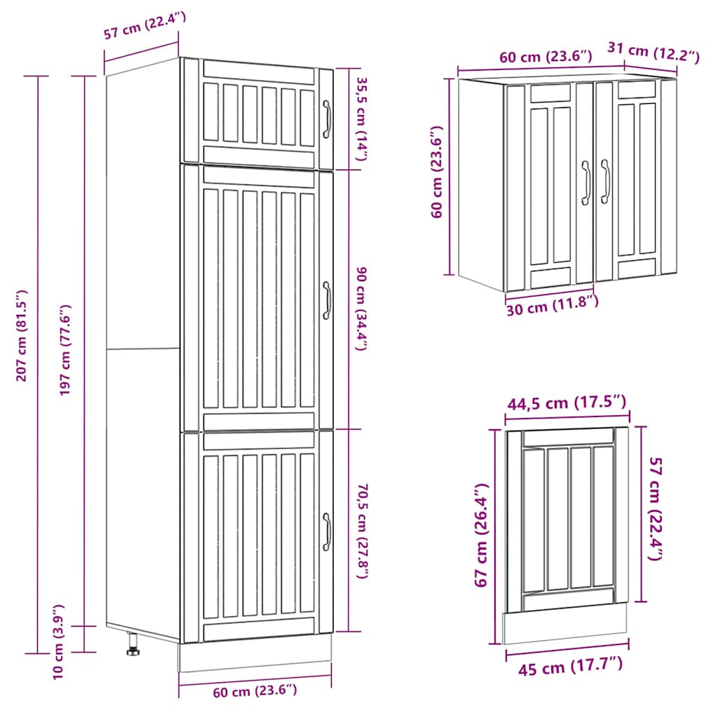 8 Piece Kitchen Cabinet Set Kalmar White Engineered Wood