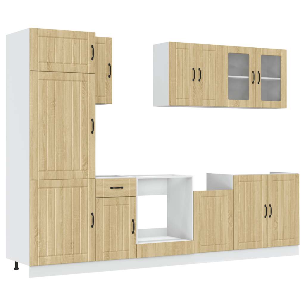 8 Piece Kitchen Cabinet Set Kalmar Sonoma Oak Engineered Wood