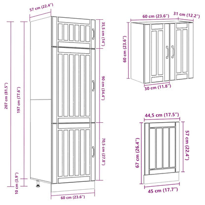 8 Piece Kitchen Cabinet Set Kalmar Sonoma Oak Engineered Wood