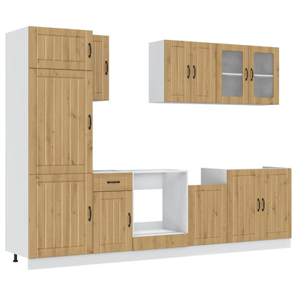 8 Piece Kitchen Cabinet Set Kalmar Artisan Oak Engineered Wood