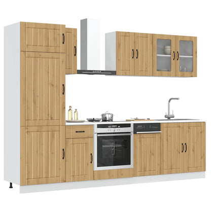 8 Piece Kitchen Cabinet Set Kalmar Artisan Oak Engineered Wood