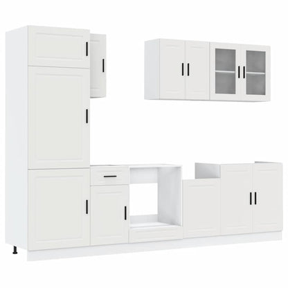 8 Piece Kitchen Cabinet Set Kalmar White Engineered Wood