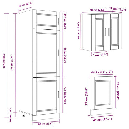 8 Piece Kitchen Cabinet Set Kalmar Sonoma Oak Engineered Wood