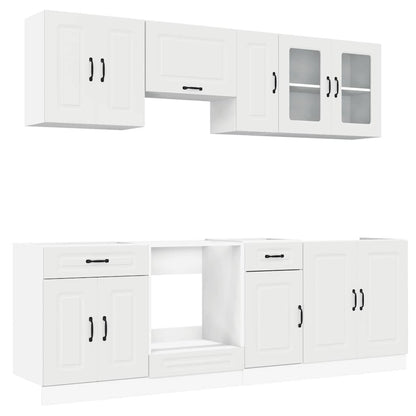 8 Piece Kitchen Cabinet Set Kalmar White Engineered Wood