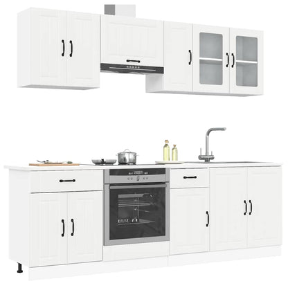 8 Piece Kitchen Cabinet Set Kalmar White Engineered Wood