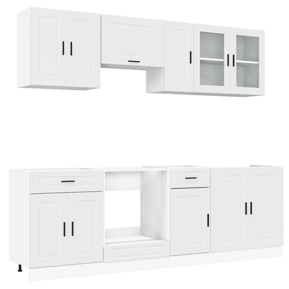 8 Piece Kitchen Cabinet Set Kalmar White Engineered Wood