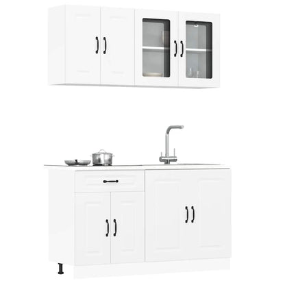 4 Piece Kitchen Cabinet Set Kalmar White Engineered Wood