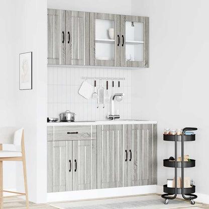 4 Piece Kitchen Cabinet Set Kalmar Grey Sonoma Engineered Wood