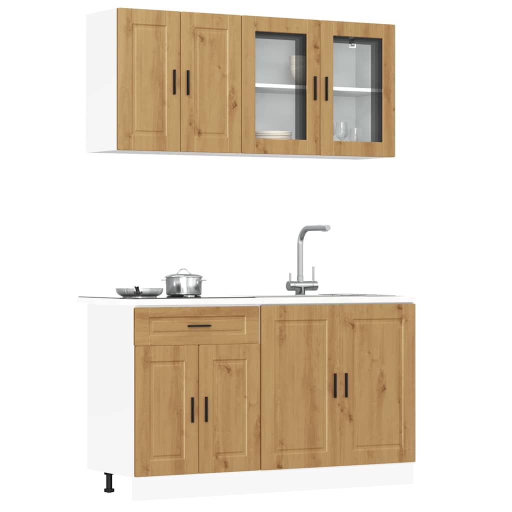 4 Piece Kitchen Cabinet Set Kalmar Artisan Oak Engineered Wood