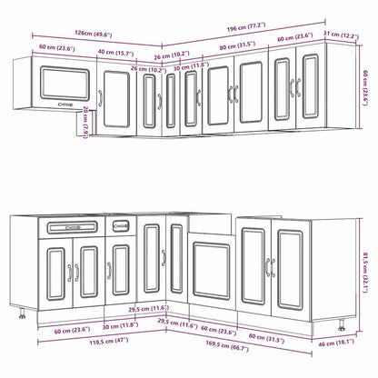 11 Piece Kitchen Cabinet Set Kalmar White Engineered Wood