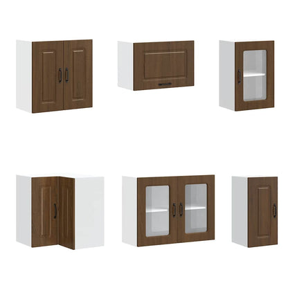 11 Piece Kitchen Cabinet Set Kalmar Brown Oak Engineered Wood