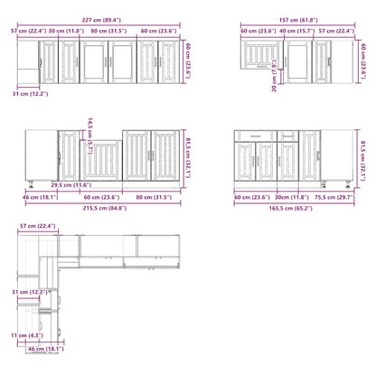 11 Piece Kitchen Cabinet Set Lucca White Engineered Wood