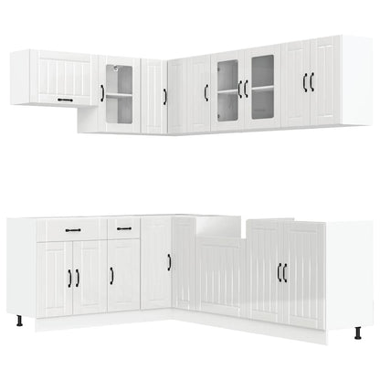 11 Piece Kitchen Cabinet Set Lucca Gloss White Engineered Wood