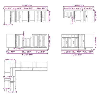 11 Piece Kitchen Cabinet Set Lucca Sonoma Oak Engineered Wood