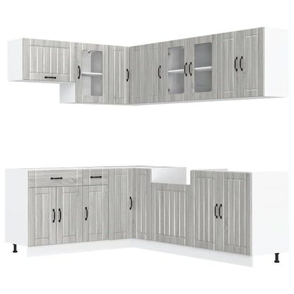 11 Piece Kitchen Cabinet Set Lucca Grey Sonoma Engineered Wood