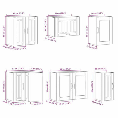 11 Piece Kitchen Cabinet Set Lucca Grey Sonoma Engineered Wood