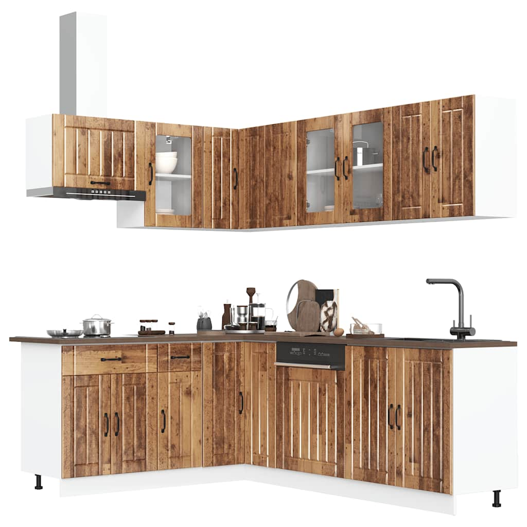 11 Piece Kitchen Cabinet Set Lucca Old Wood Engineered Wood